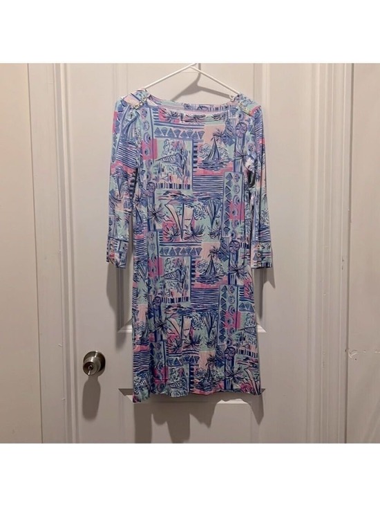 Lilly Pulitzer Dresses & Skirts - Lily Pulitzer Long Sleeved Blue and Pink Dress with Sail Boats size small